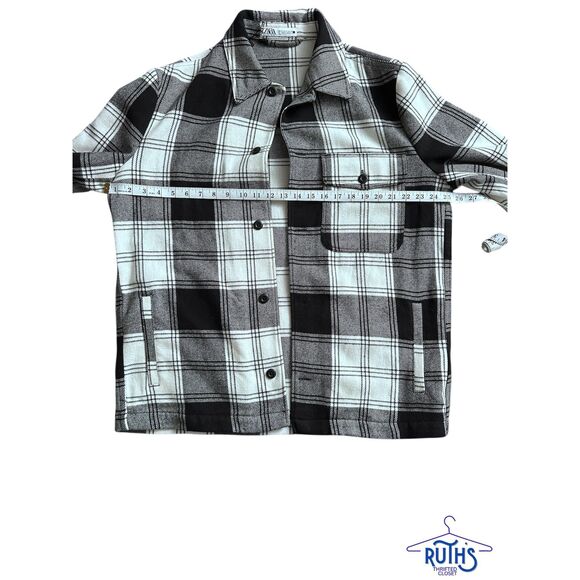 Zara Plaid Overshirt Button Down Outerwear Jacket - Picture 5 of 7